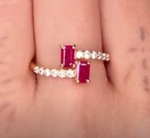 Ruby Bypass Ring in 18K - R0.51ct / D0.25ct R2173-2 JJC0290