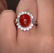 Fire Opal Ring in PT900 / FO3.21ct, D0.808ct JM2683 JJC0322