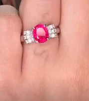 Spinel Ring in PT900 / Spinel 1.80ct, D0.174ct CX5540 JJC0327