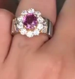 Pink Sapphire Ring in Pt900/18K - JM1637 JJC0296