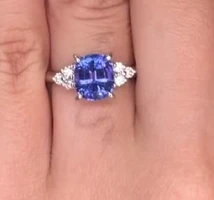 Tanzanite Ring in Pt900 - T2.13ct / D0.18ct AE6737 JJC0288