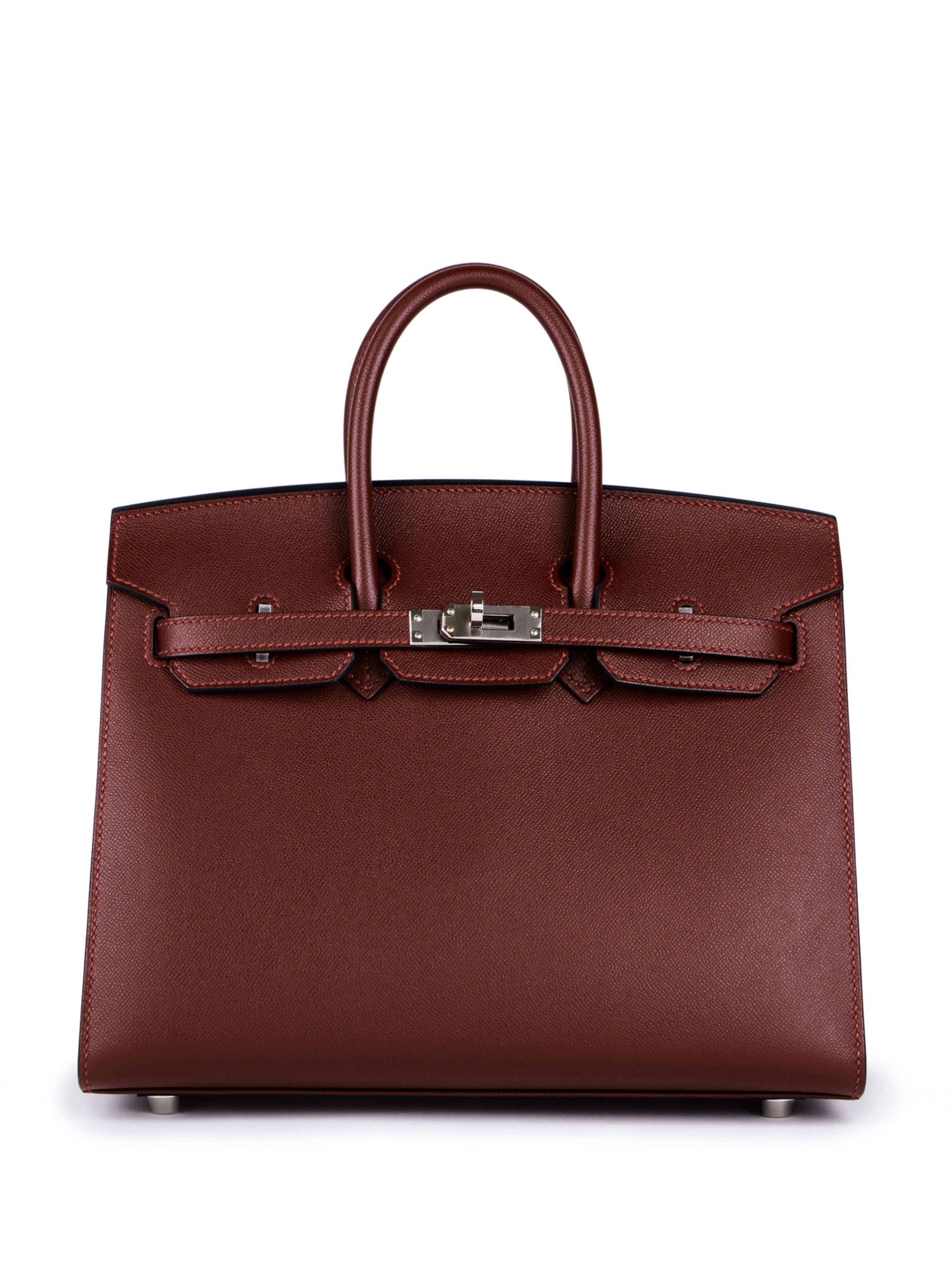 HERMÈS BIRKIN 25CM ROUGE H Madame Leather with Palladium Hardware