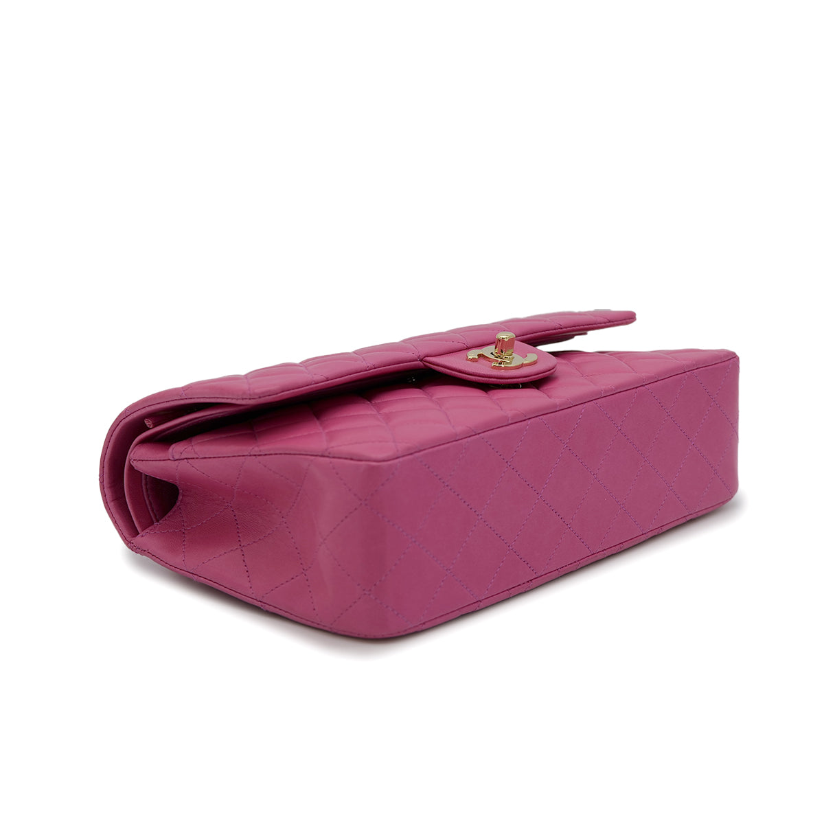 VINTAGE CHANEL CLASSIC FLAP MEDIUM CHAIN SHOULDER BAG PINK LAMB SKIN GOLD HARDWARE 90321630