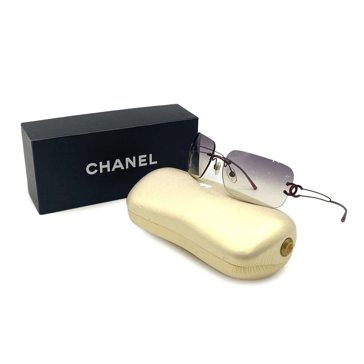VINTAGE CHANEL COCOMARK SUNGLASSES PURPLE EYEWEAR 90325288
