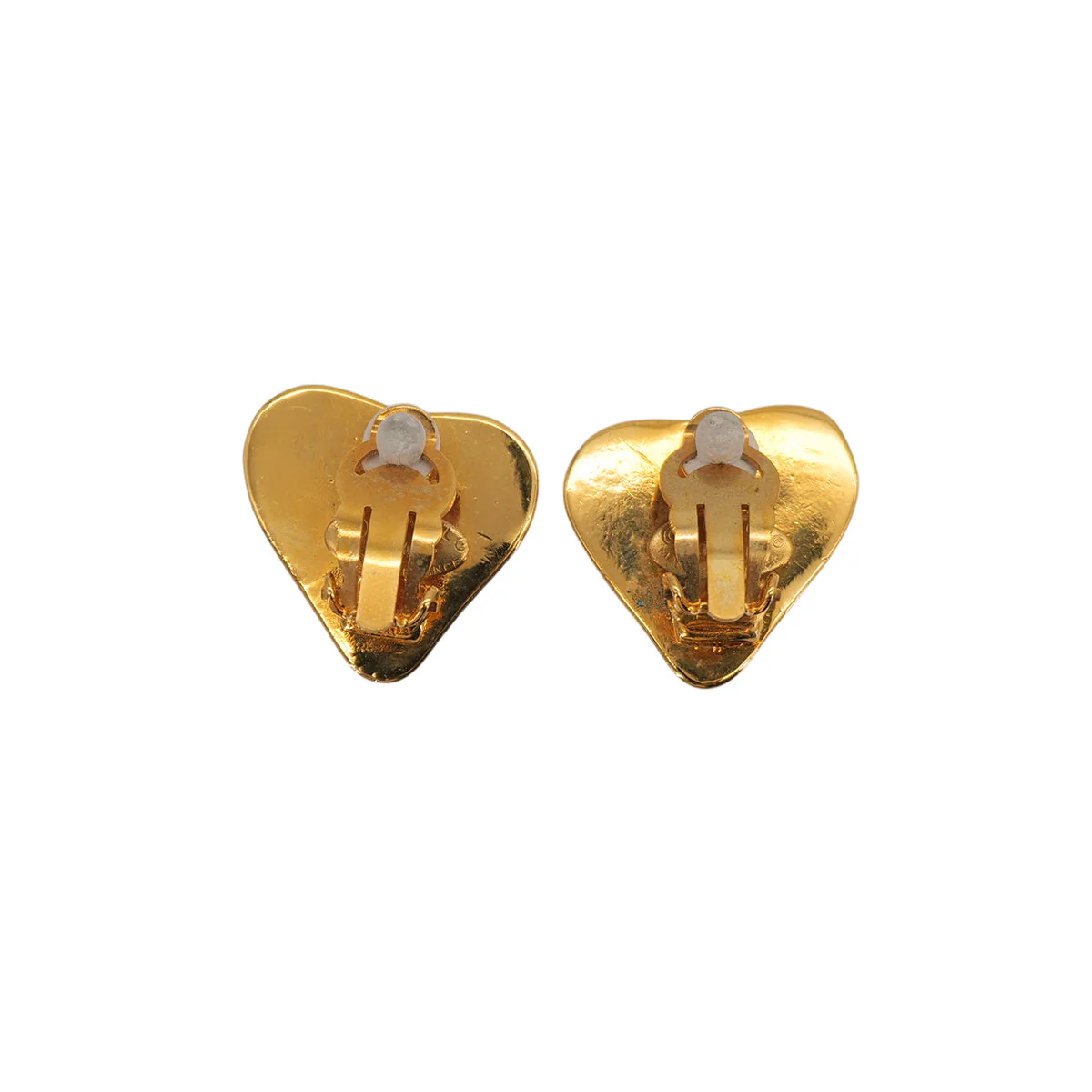 VINTAGE CHANEL EARRINGS COCOMARK HEART GOLD ACCESSORY 93P 90323145