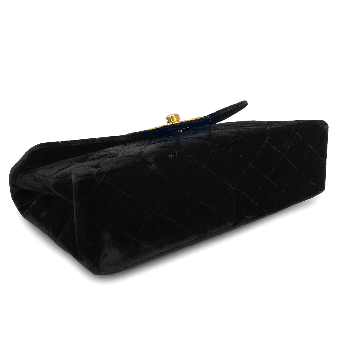 VINTAGE CHANEL JUMBO MATELASSE 30 CHAIN SHOULDER BAG BLACK VELOR GOLD HARDWARE 90324833