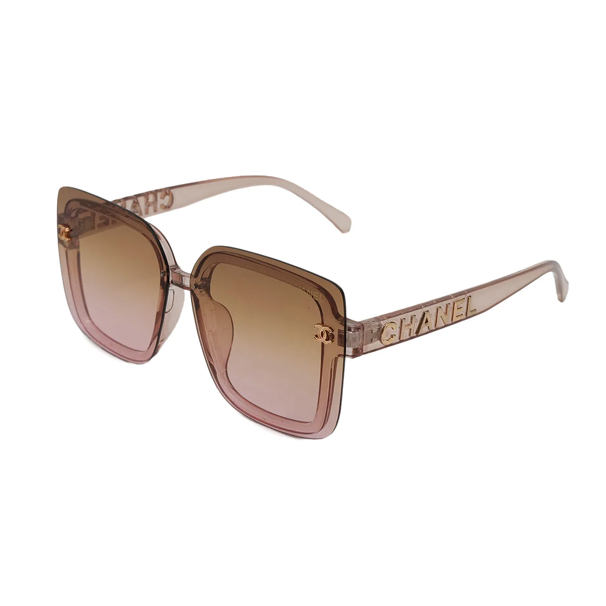 VINTAGE CHANEL LOGO COCOMARK SUNGLASSES GOLD BROWN EYEWEAR 90324125