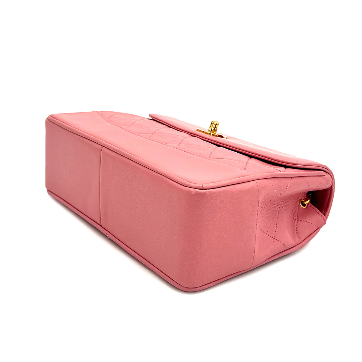 VINTAGE CHANEL MATELASSE CHAIN SHOULDER BAG PINK LAMB SKIN GOLD HARDWARE 90323093