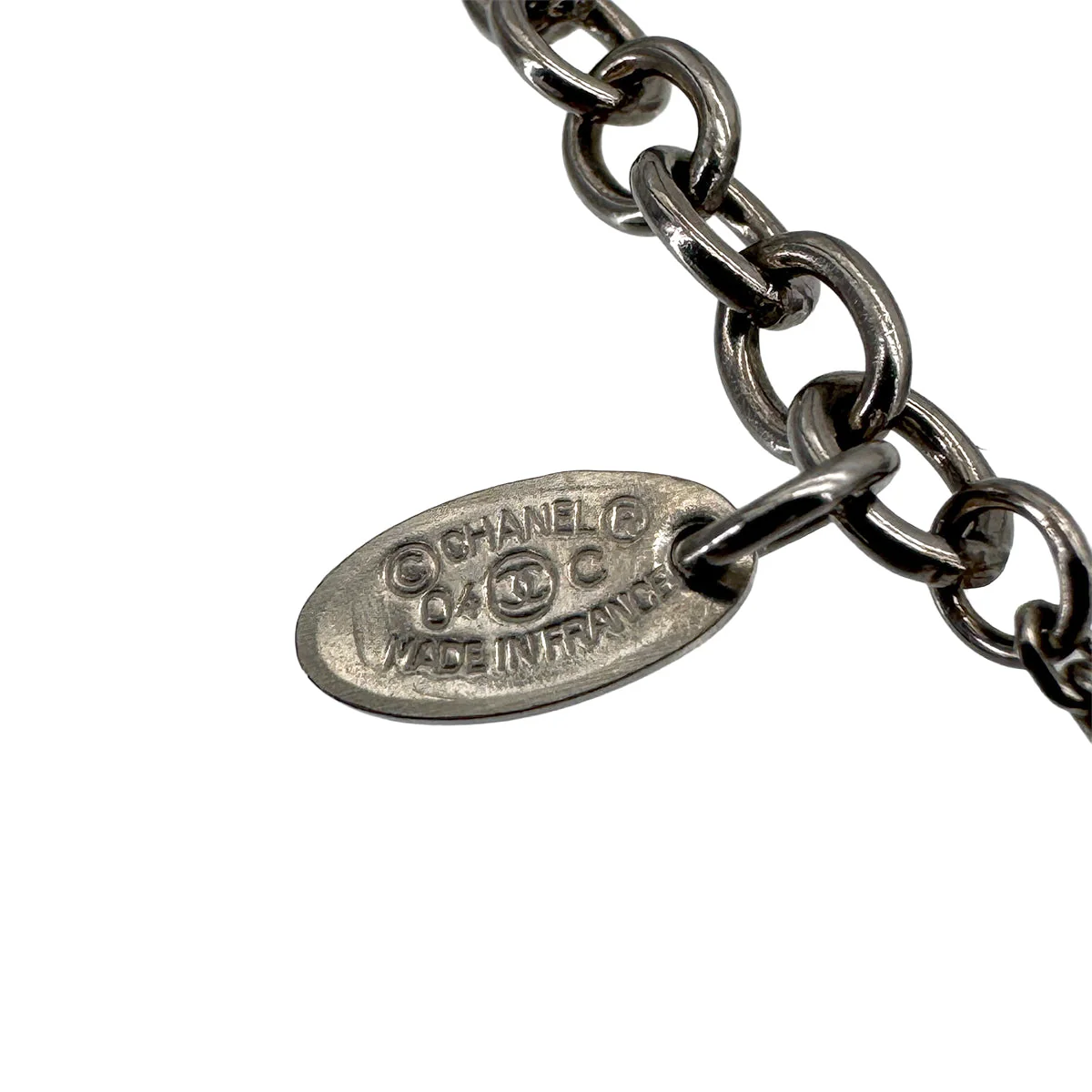 VINTAGE CHANEL NECKLACE STAR COCOMARK WHITE ACCESSORY 04C 90322177