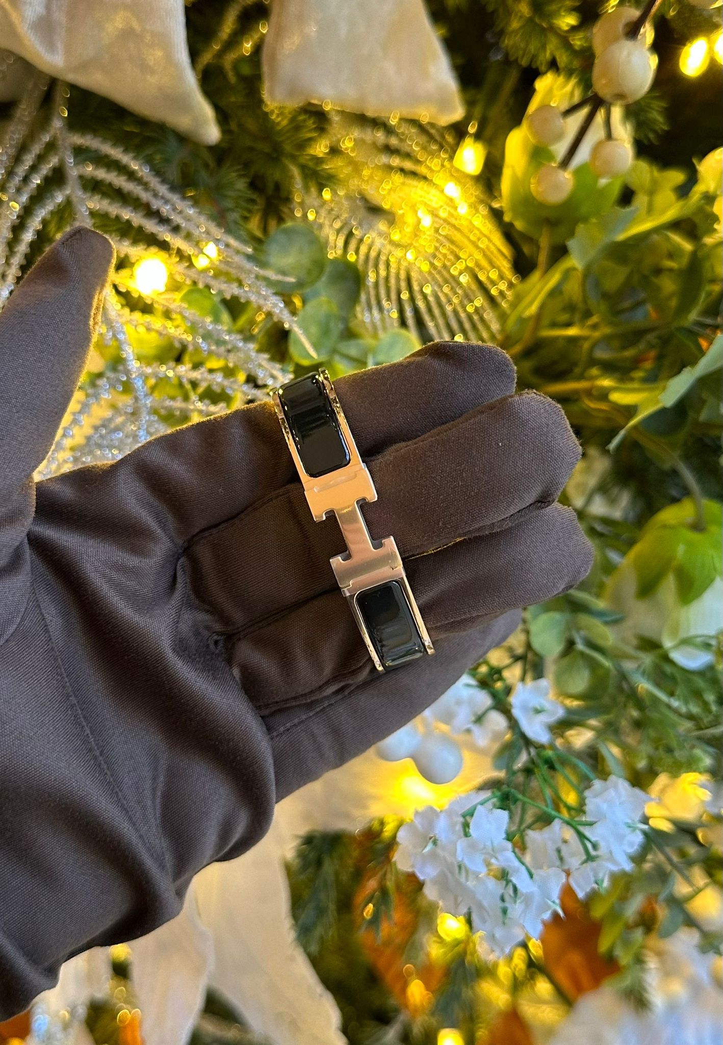 HERMÈS CLIC H BRACELET PM Black & Rose Gold