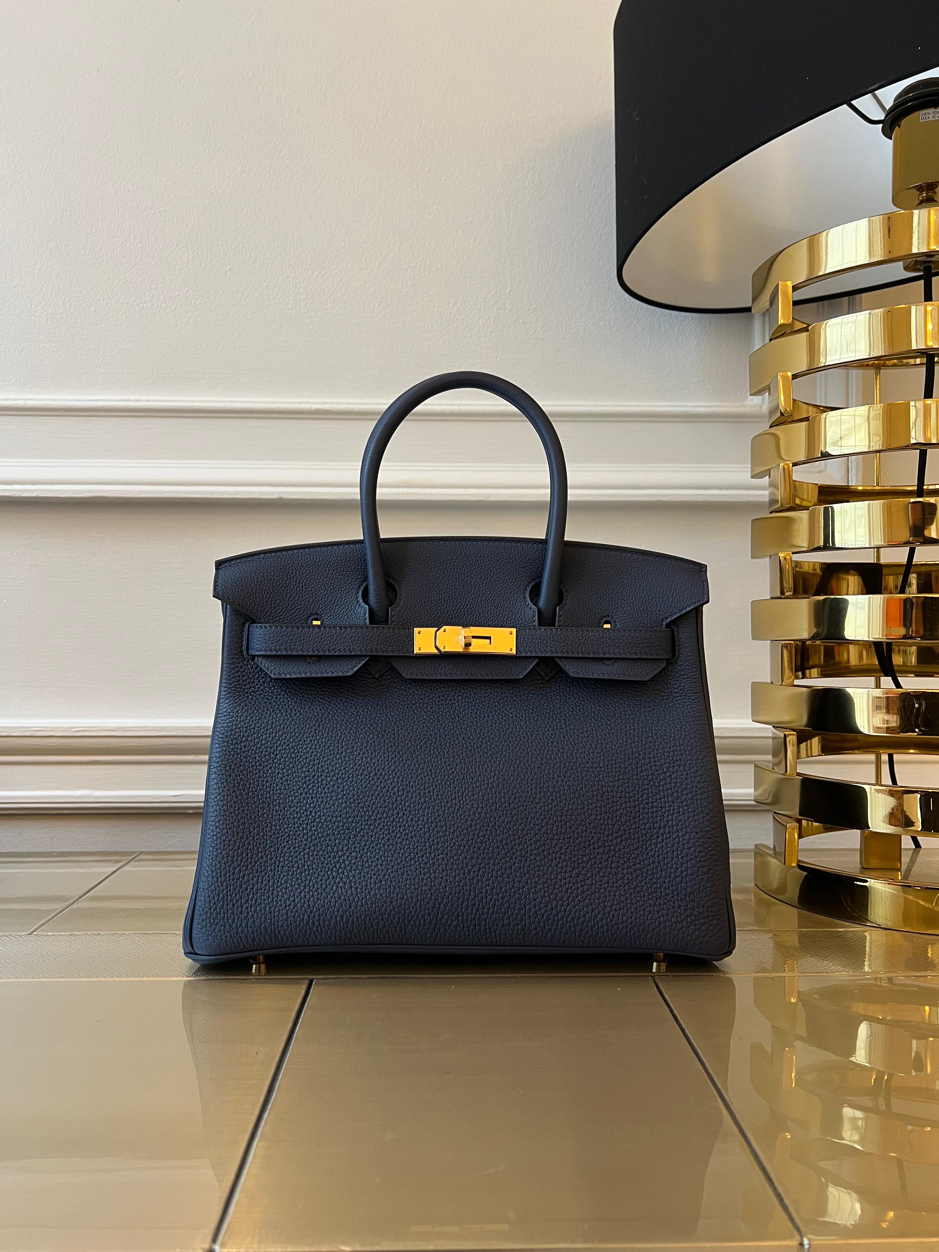 HERMÈS BIRKIN 30CM BLUE NAVY Togo Leather with Gold Hardware