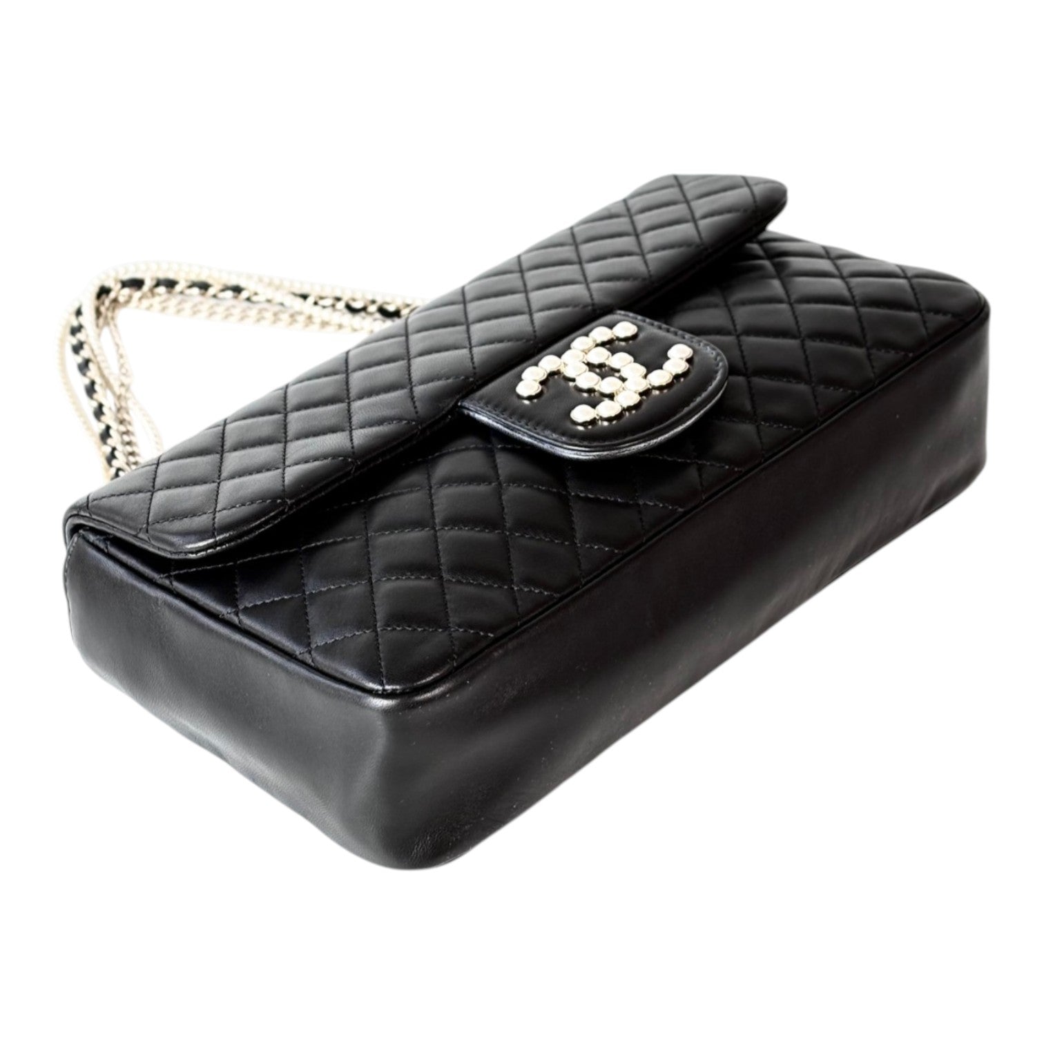 Chanel Black Lambskin Westminster Pearl Flag Bag