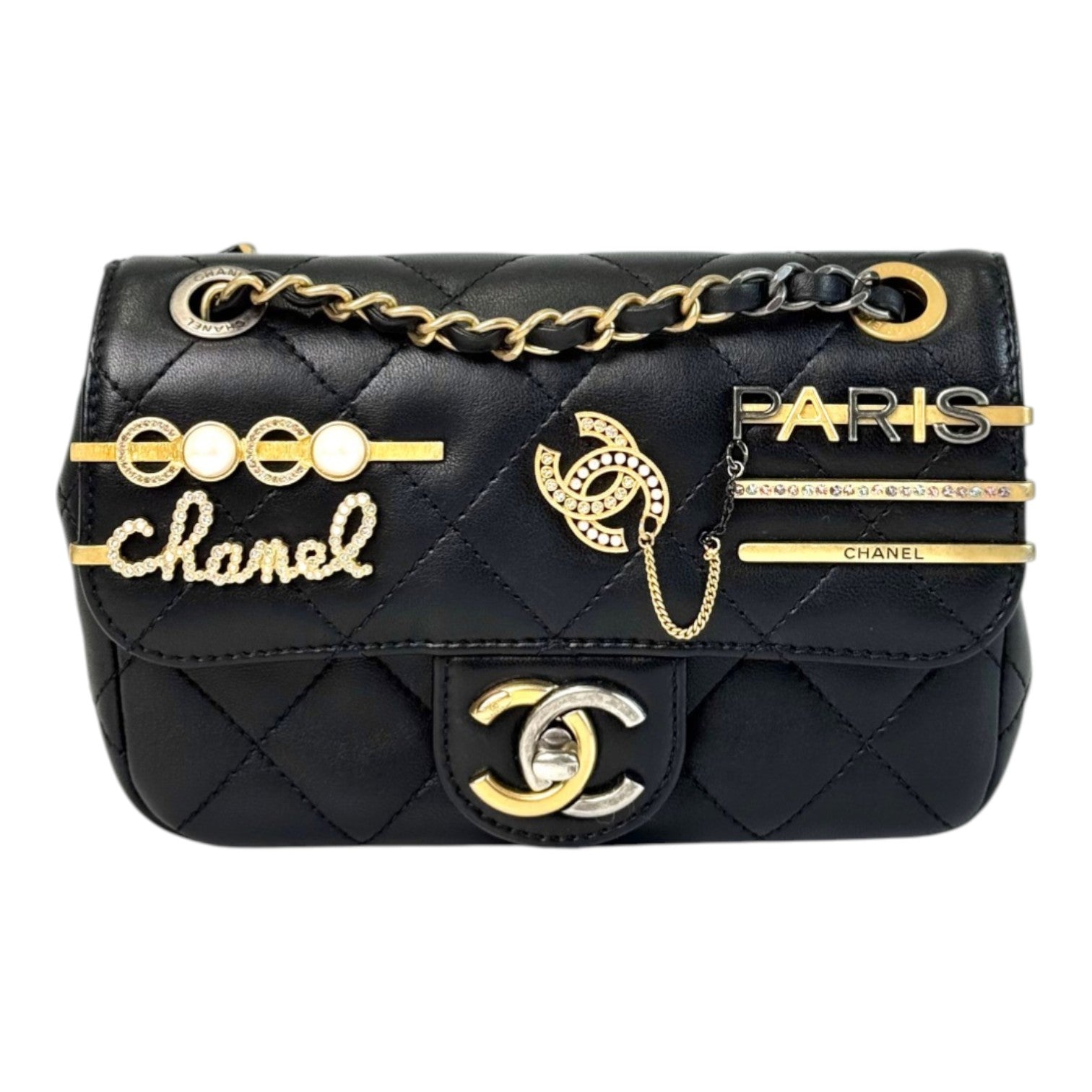 Chanel Coco Clips Classic Flap Black Mini Bag