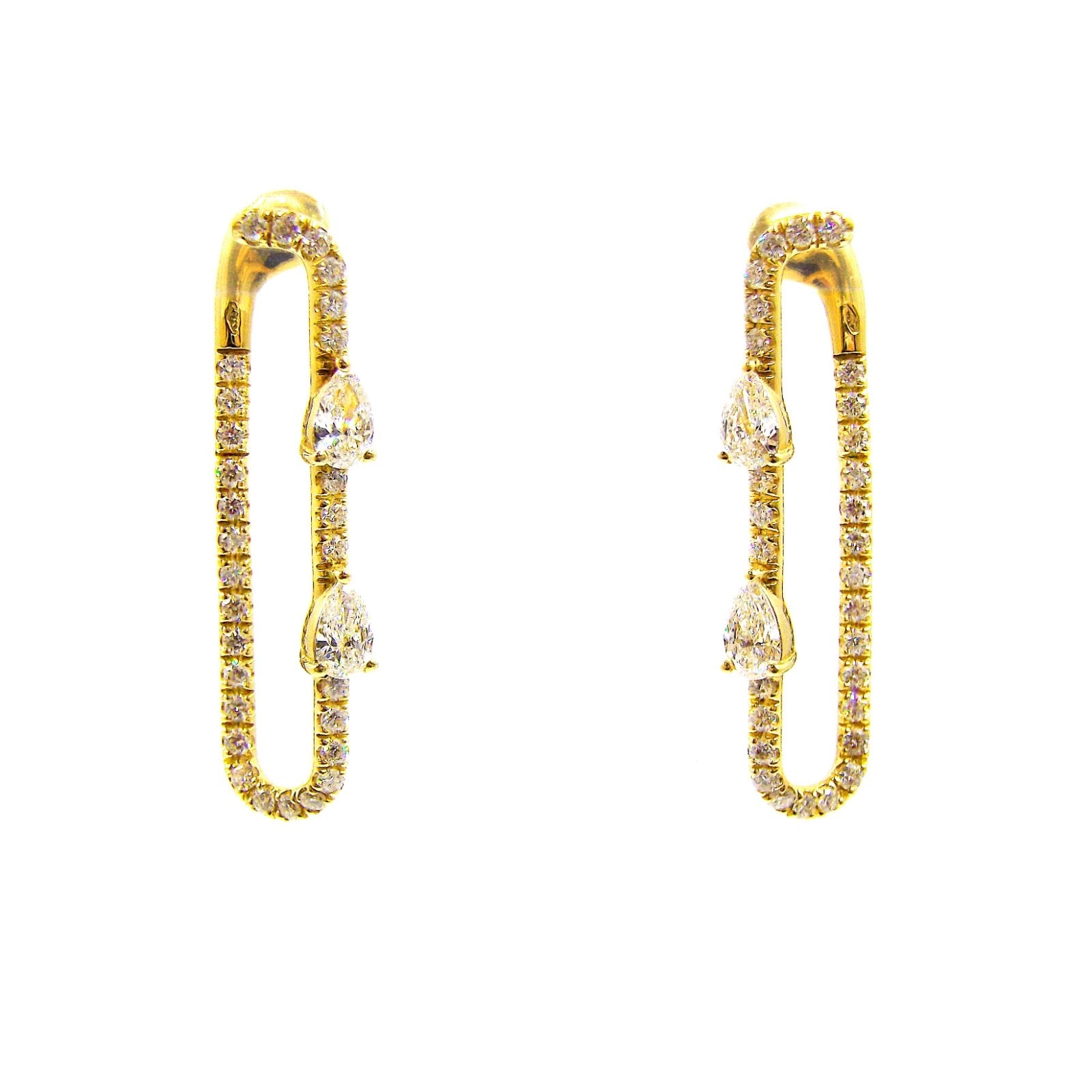 Crivelli 18K Yellow Gold Diamond Paperclip Drop Earrings ASC5374