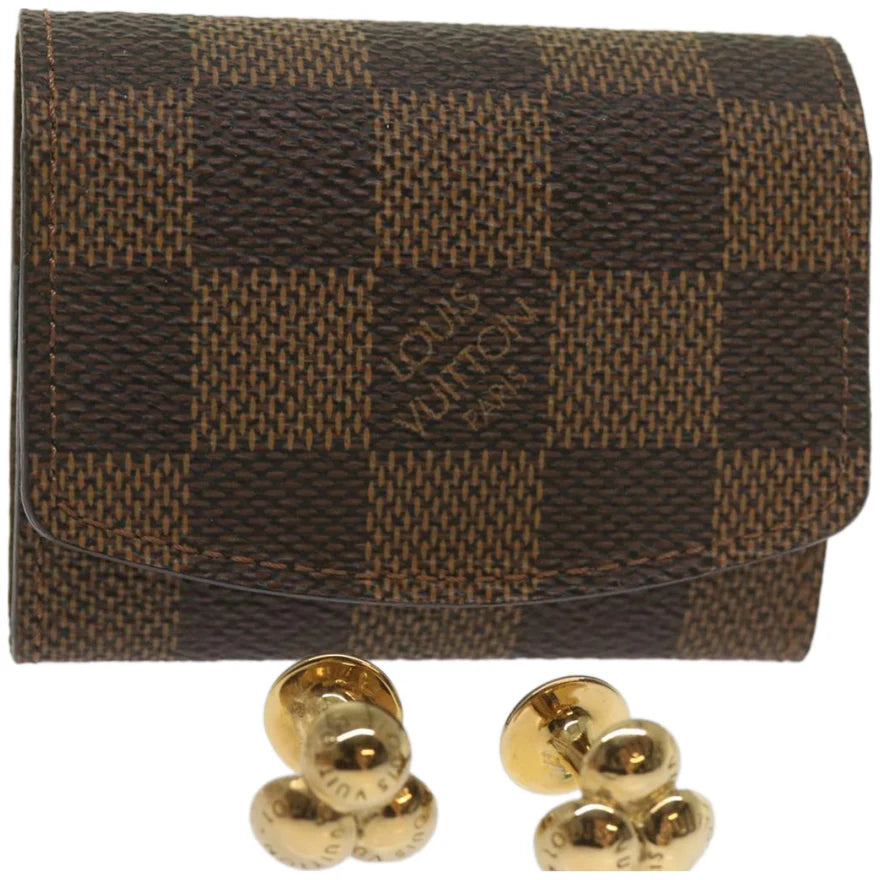 LOUIS VUITTON Damier Ebene Cuff Case Cuffs M30964 LV Auth ac2763