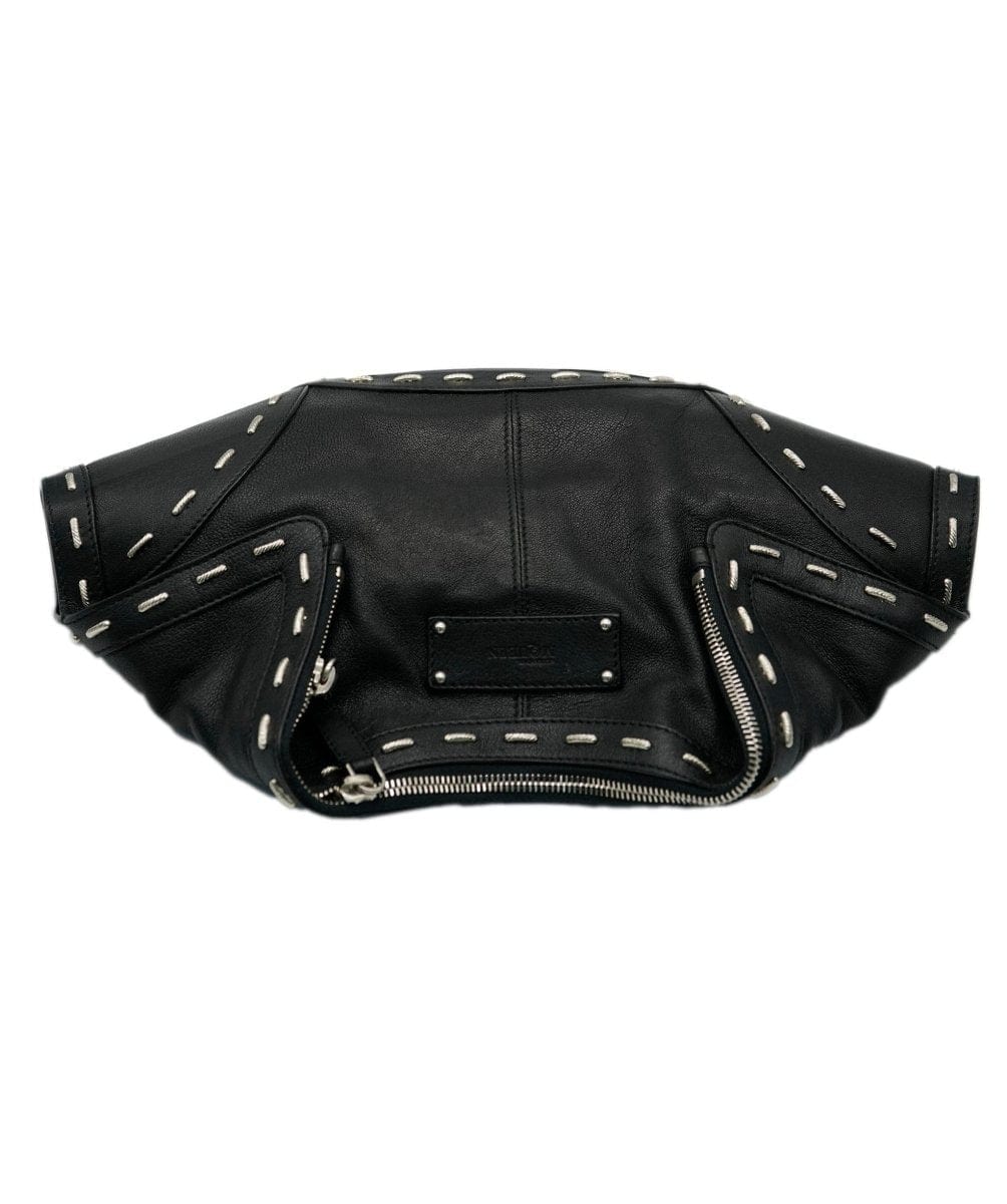 ALEXANDER MCQUEEN BLACK LEATHER SHW CLUTCH AGL2425