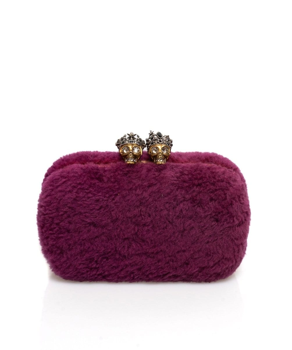 Alexander McQueen Shearling Clutch with Chain - ADL1175