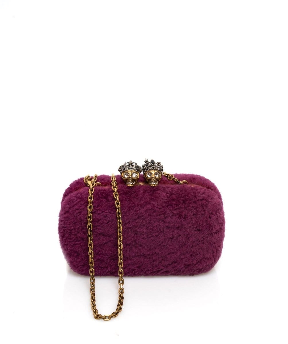 Alexander McQueen Shearling Clutch with Chain - ADL1175