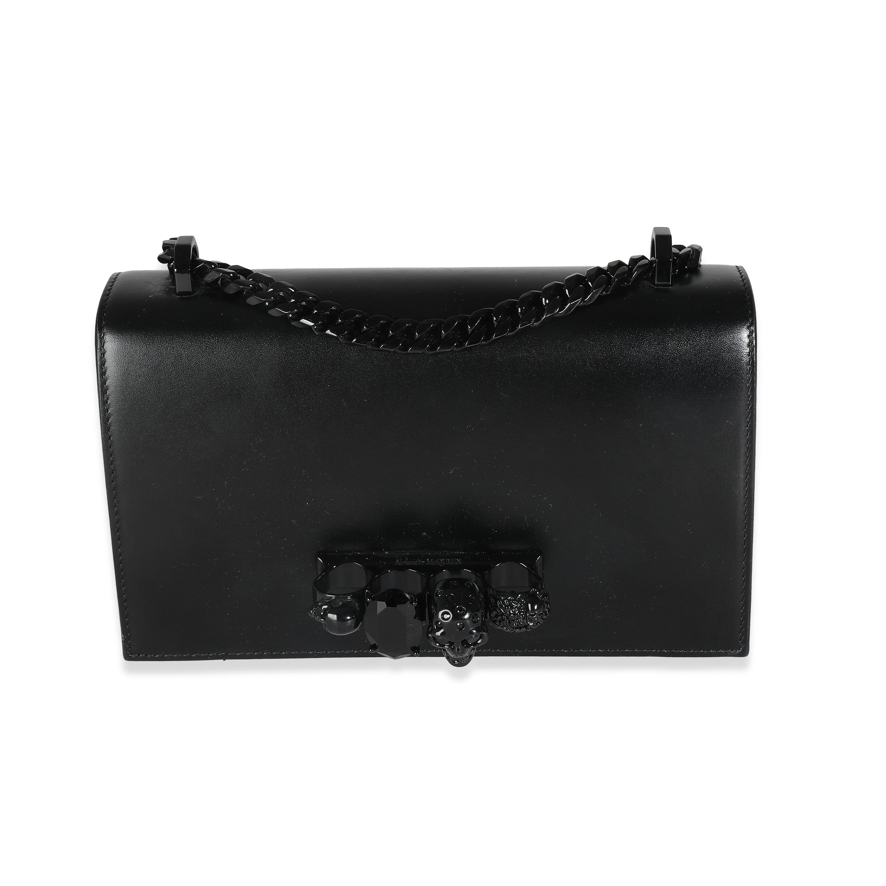 Alexander McQueen Alexander McQueen SO Black Leather Ring Detail Embellished Crossbody Bag ASC5198