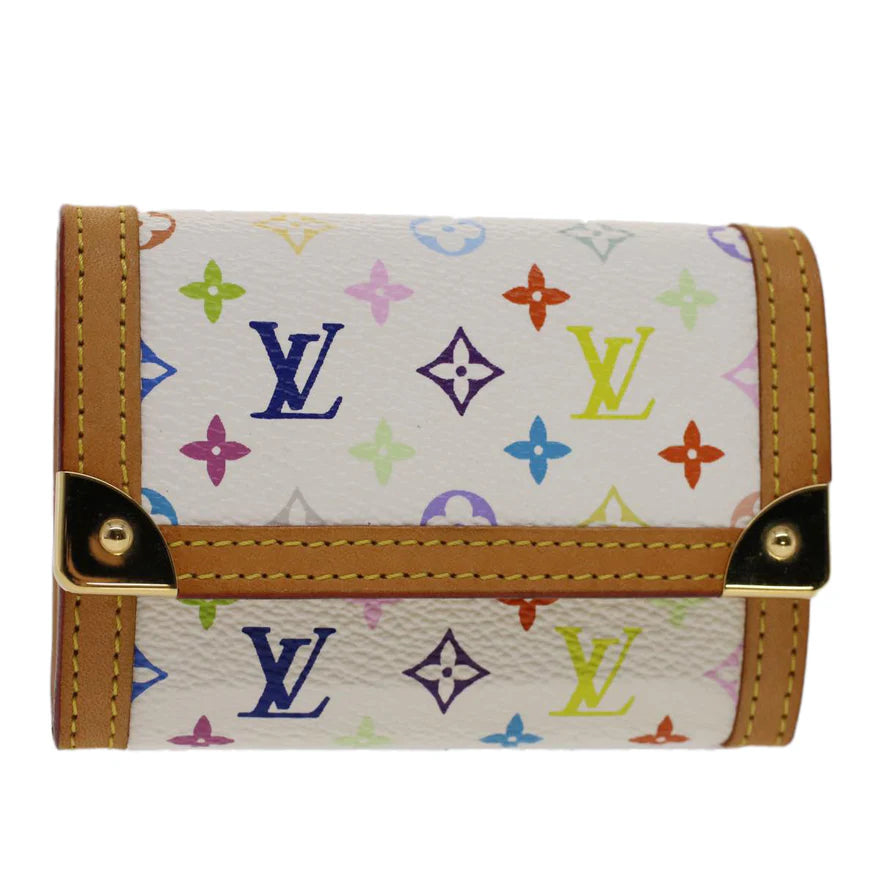 LOUIS VUITTON Monogram Multicolor Porte Monnaie Plat White M92657 LV Auth am4864