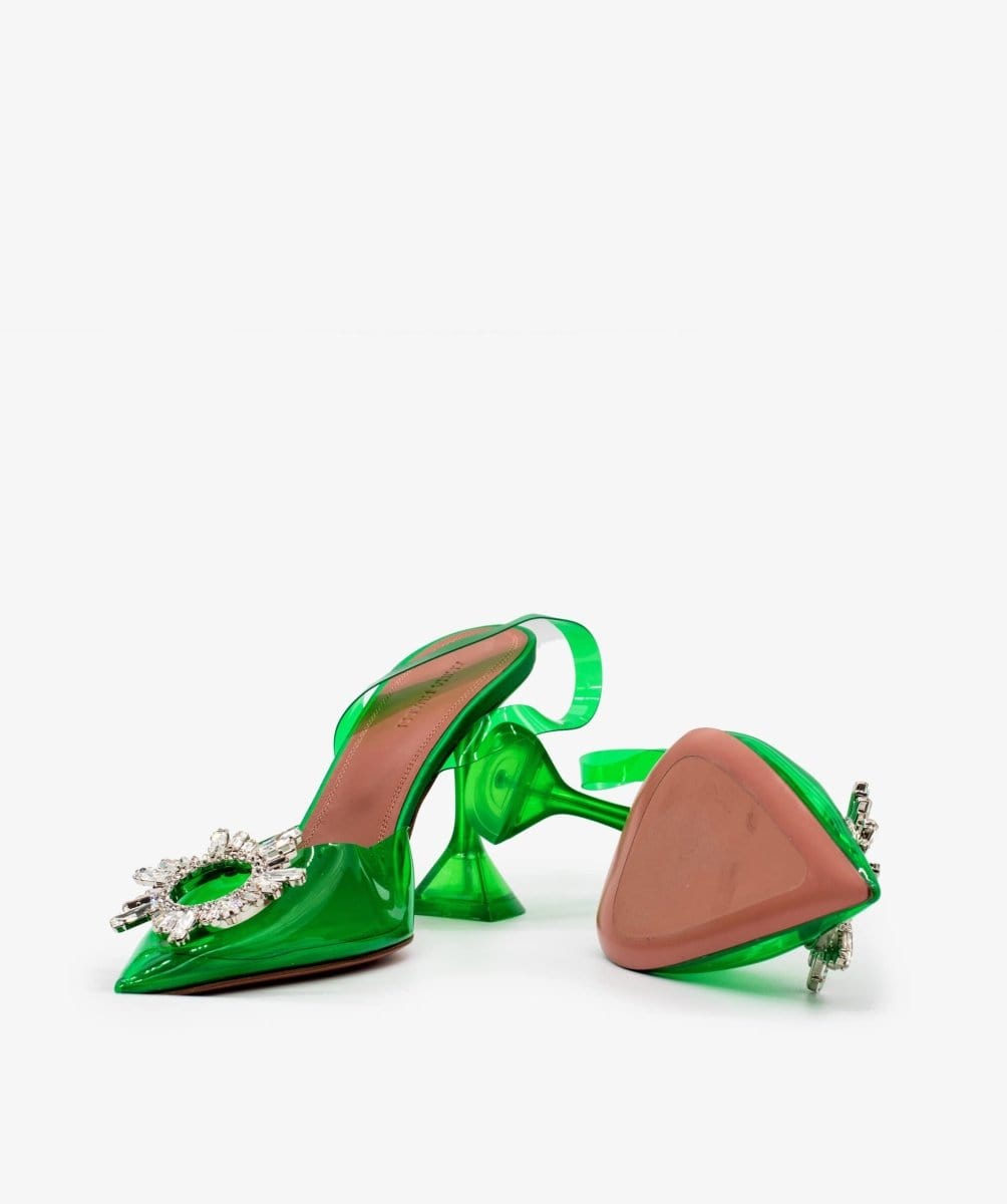 Amina Muaddi Begum Crystal PVC slingback pumps RJL1166