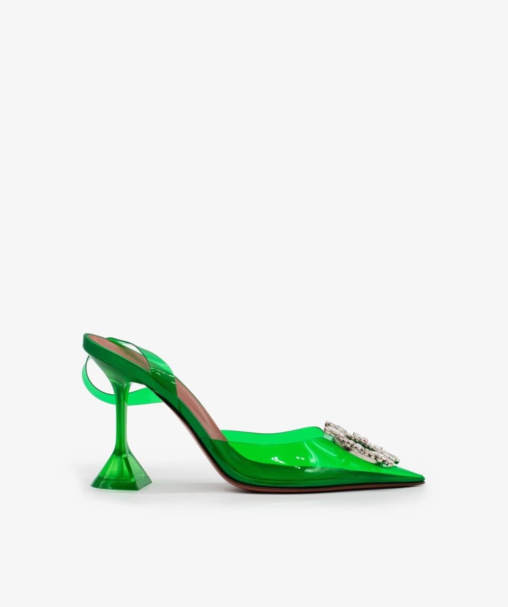 Amina Muaddi Amina Muaddi Begum Crystal PVC slingback pumps RJL1166