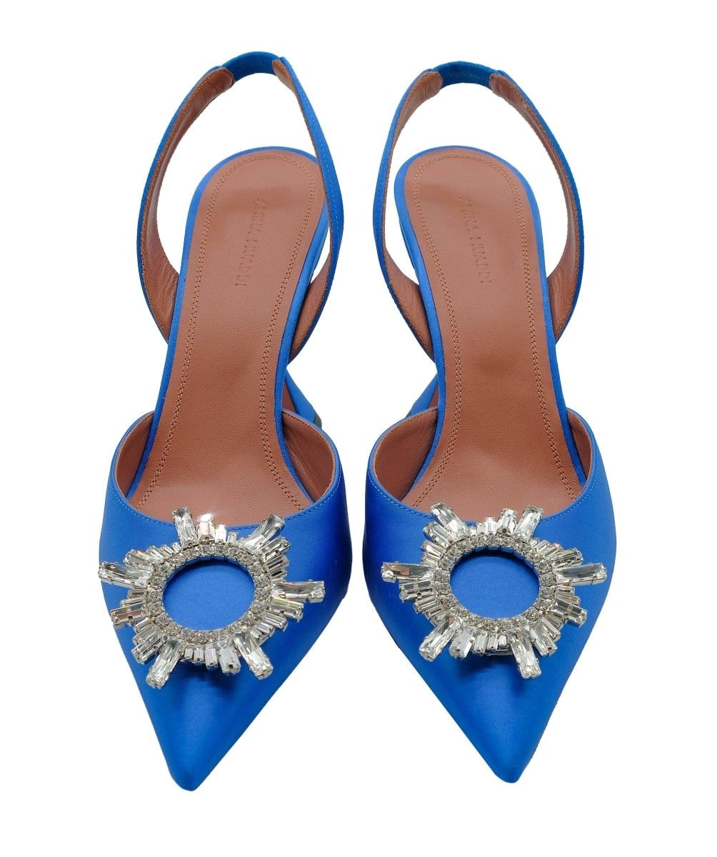 Amina Muaddi Amina Muaddi Begum Satin slingback Pumps Blue size 41 RJC2899