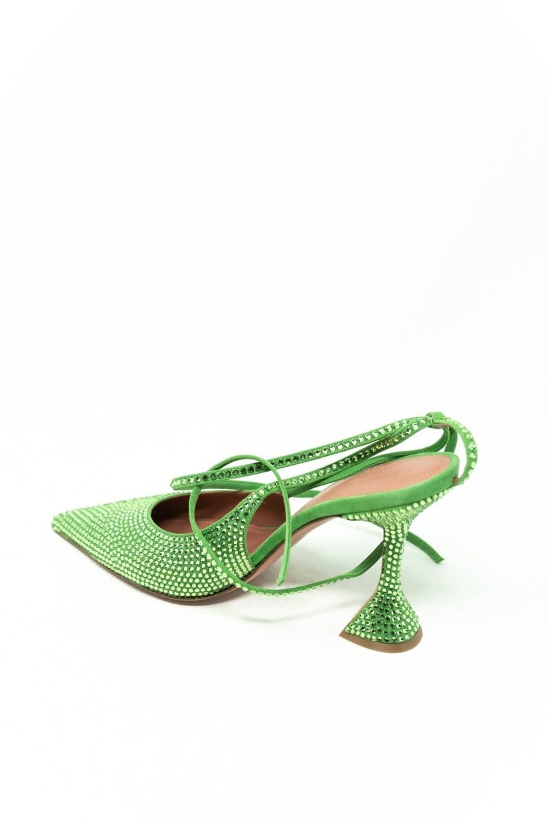 Amina Muaddi Green Karma Pump Crystal ASL3243