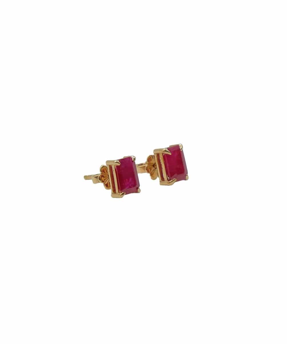 4x6mm Ruby Studs 18k Rose Gold ASL6822