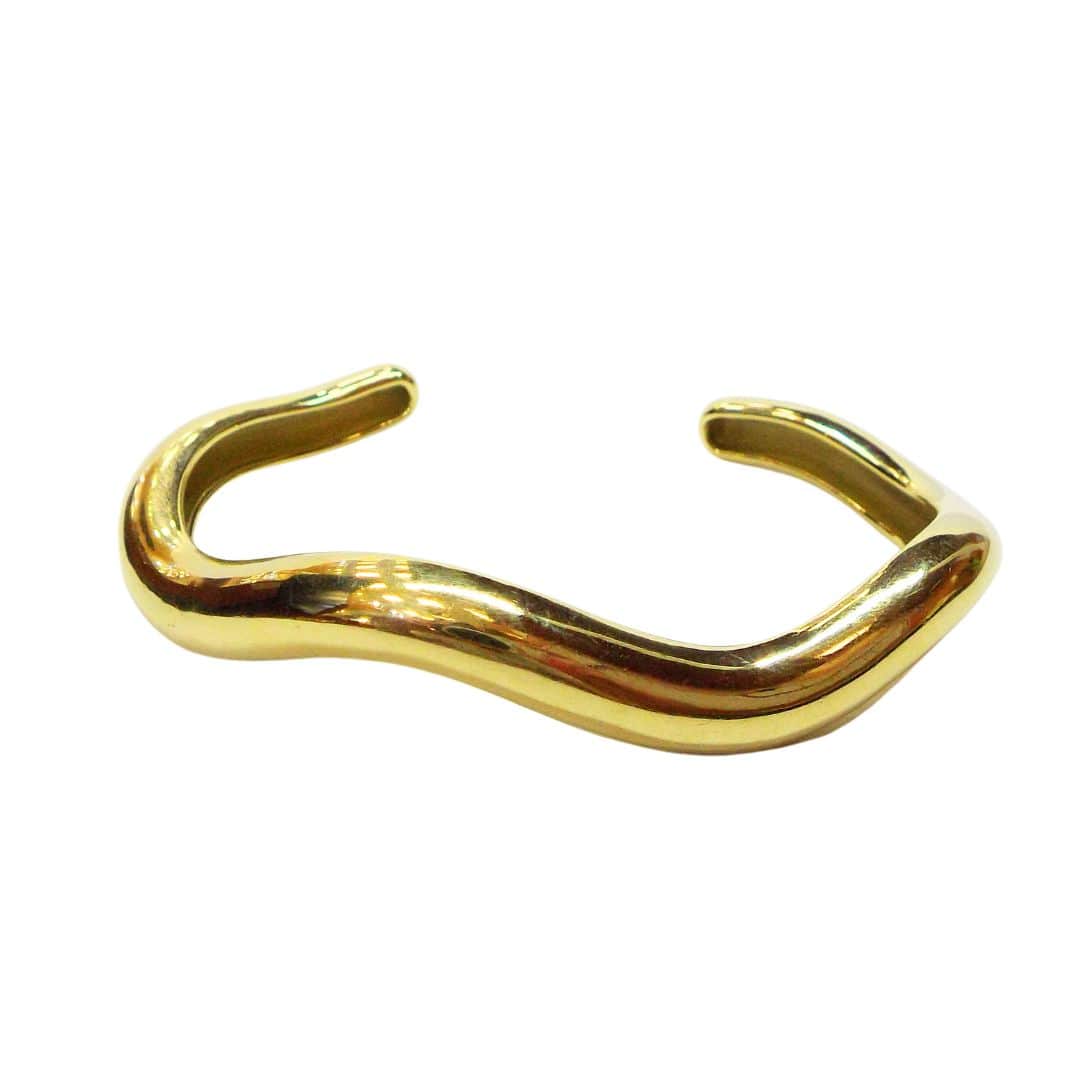 ASJ 18K Gold Wavy Bangle Bracelet ASC5379