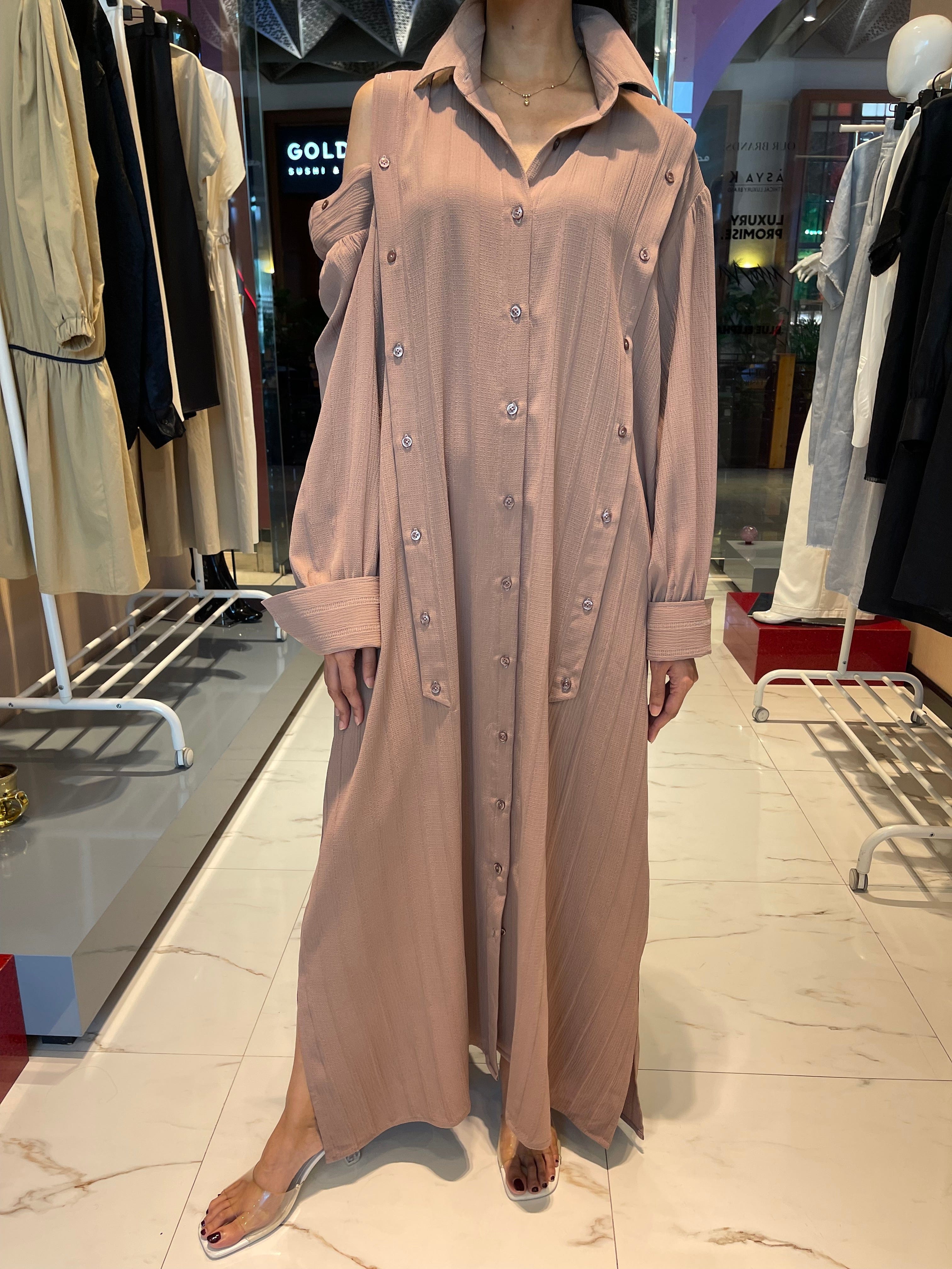 ASYA K. OFF SHOULDER MAXI DRESS (فستان) "MANGO"