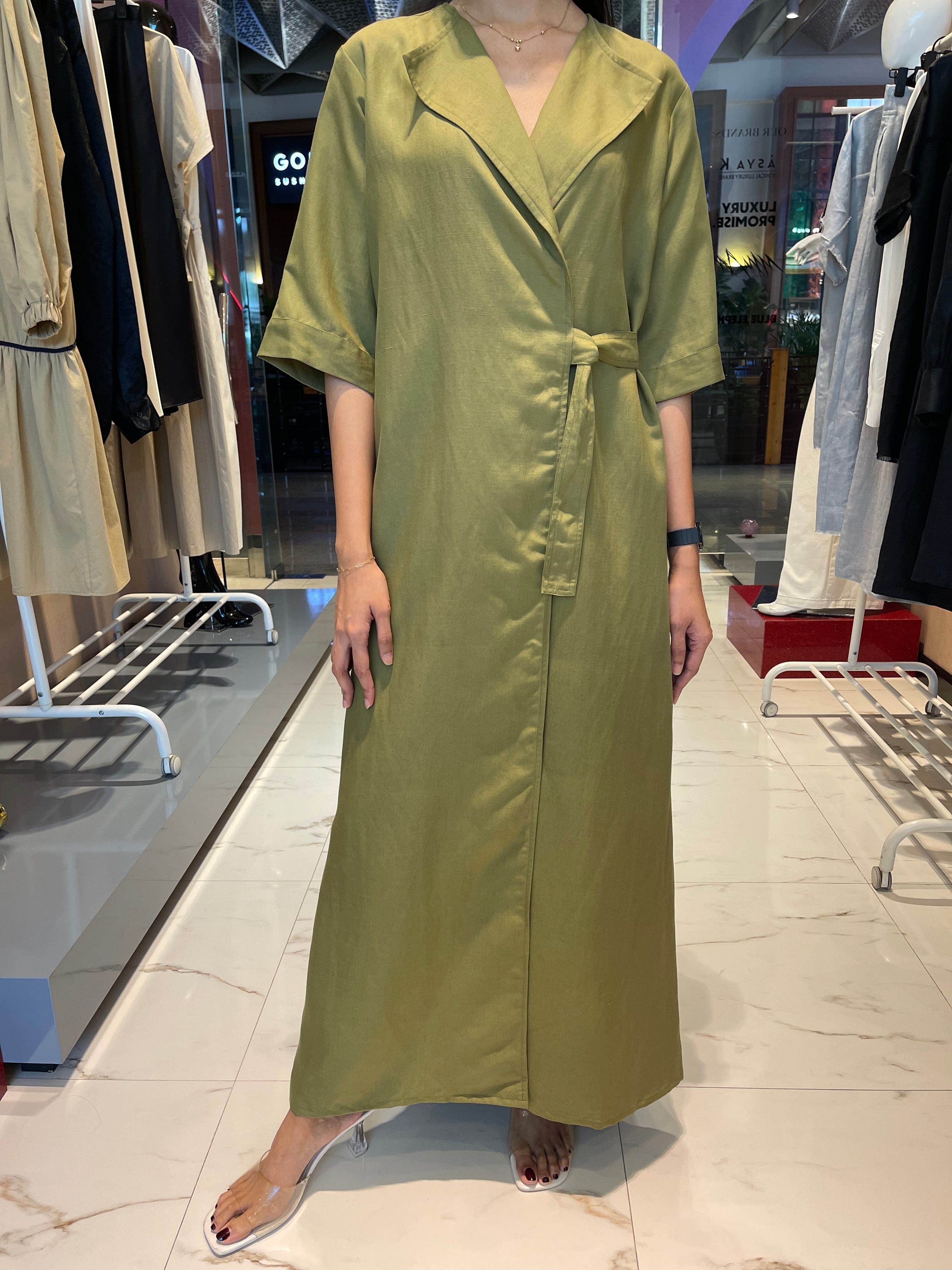 ASYA K. TRENCH MAXI DRESS (فستان) "PEACH"