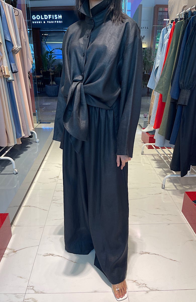 ASYA K. LINEN WIDE LEG PANTS (بنطلون) “MIRNA”