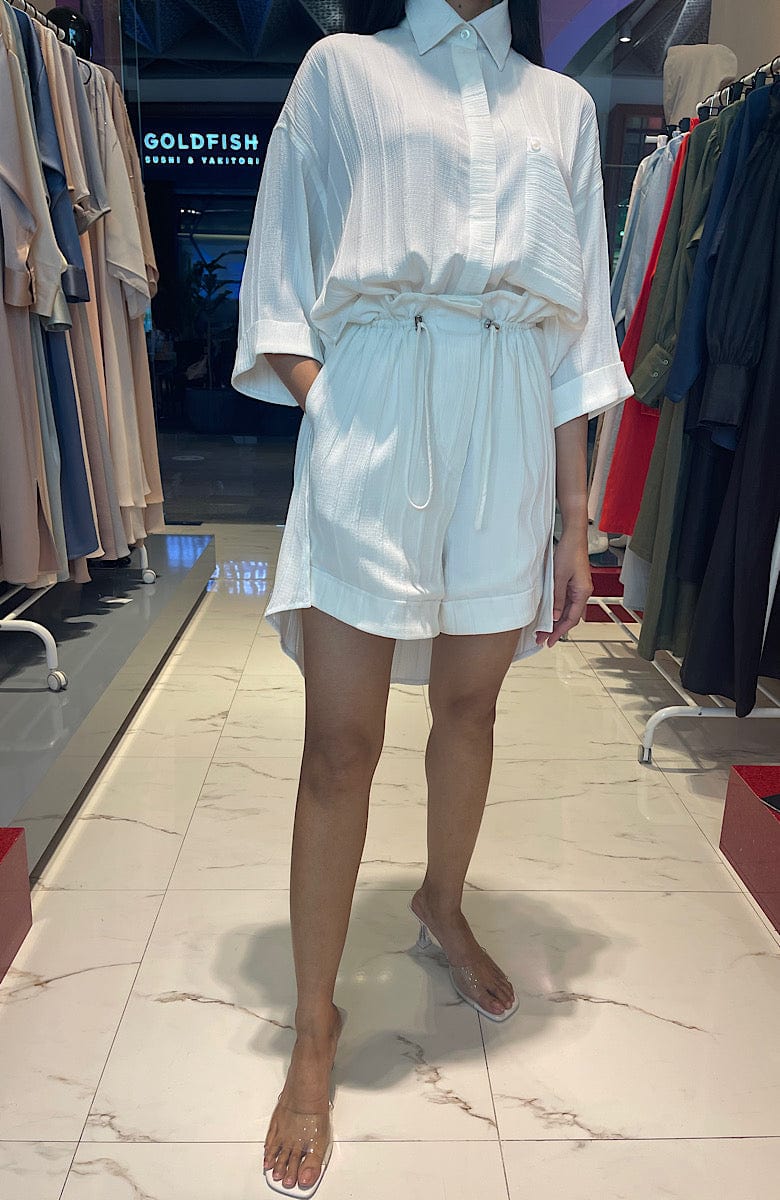 ASYA K. LOOSE FIT LINEN SET  زوج (SHIRT & SHORTS) “LUBA”