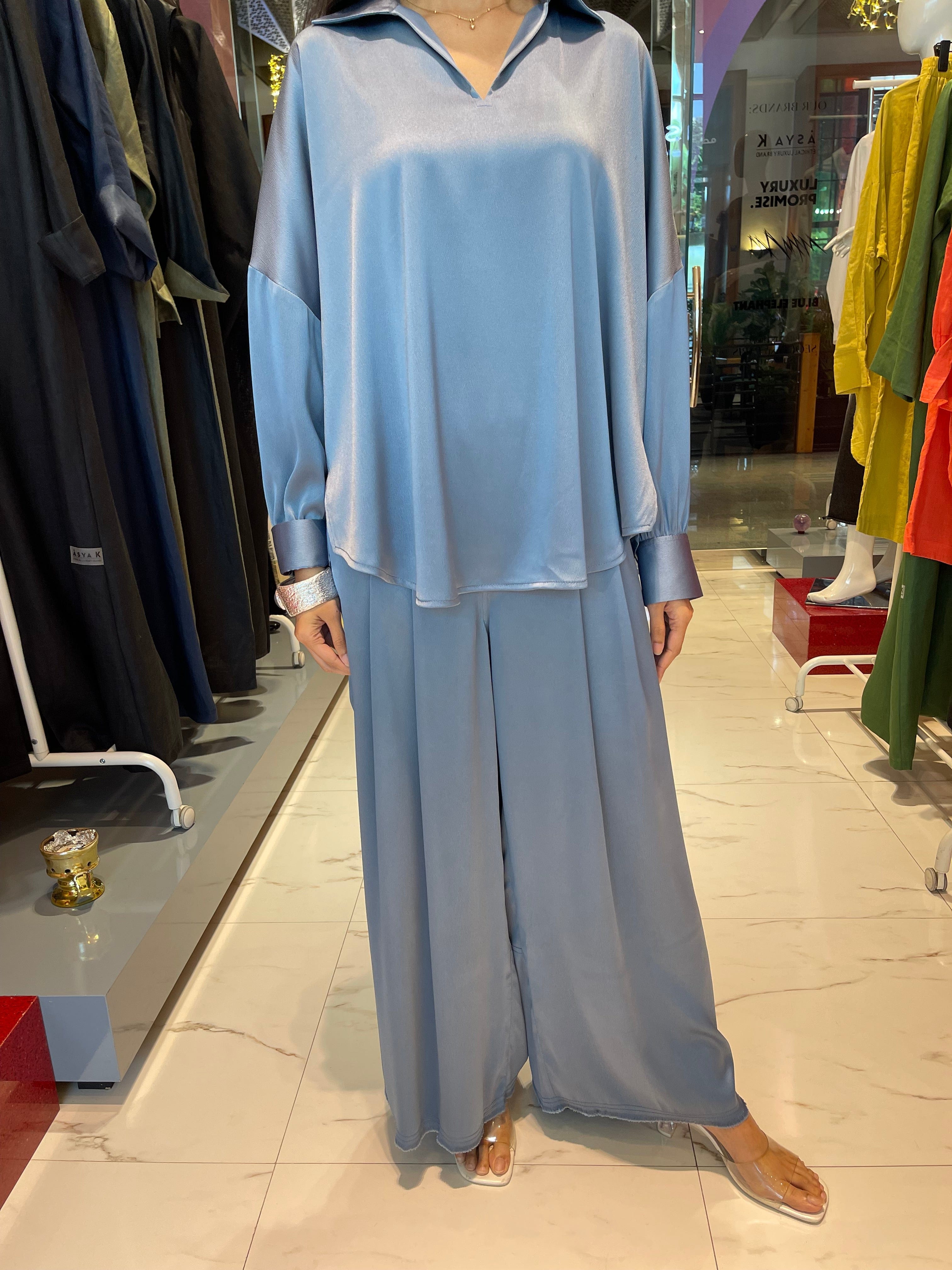 ASYA K. LOOSE FIT PJ SET  زوج ( PIQUE COLLECTION SHIRT & PANTS قميص وبنطلون) “JINA”