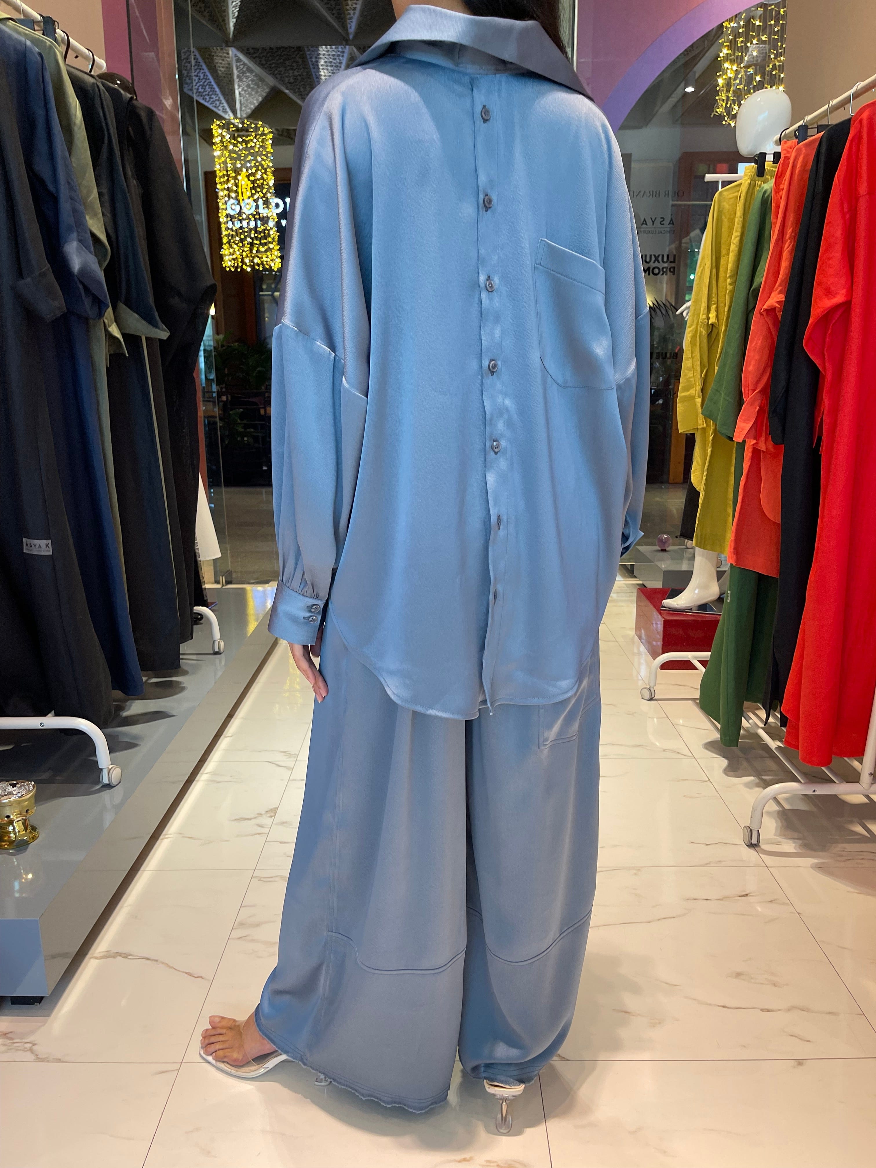 ASYA K. LOOSE FIT PJ SET  زوج ( PIQUE COLLECTION SHIRT & PANTS قميص وبنطلون) “JINA”