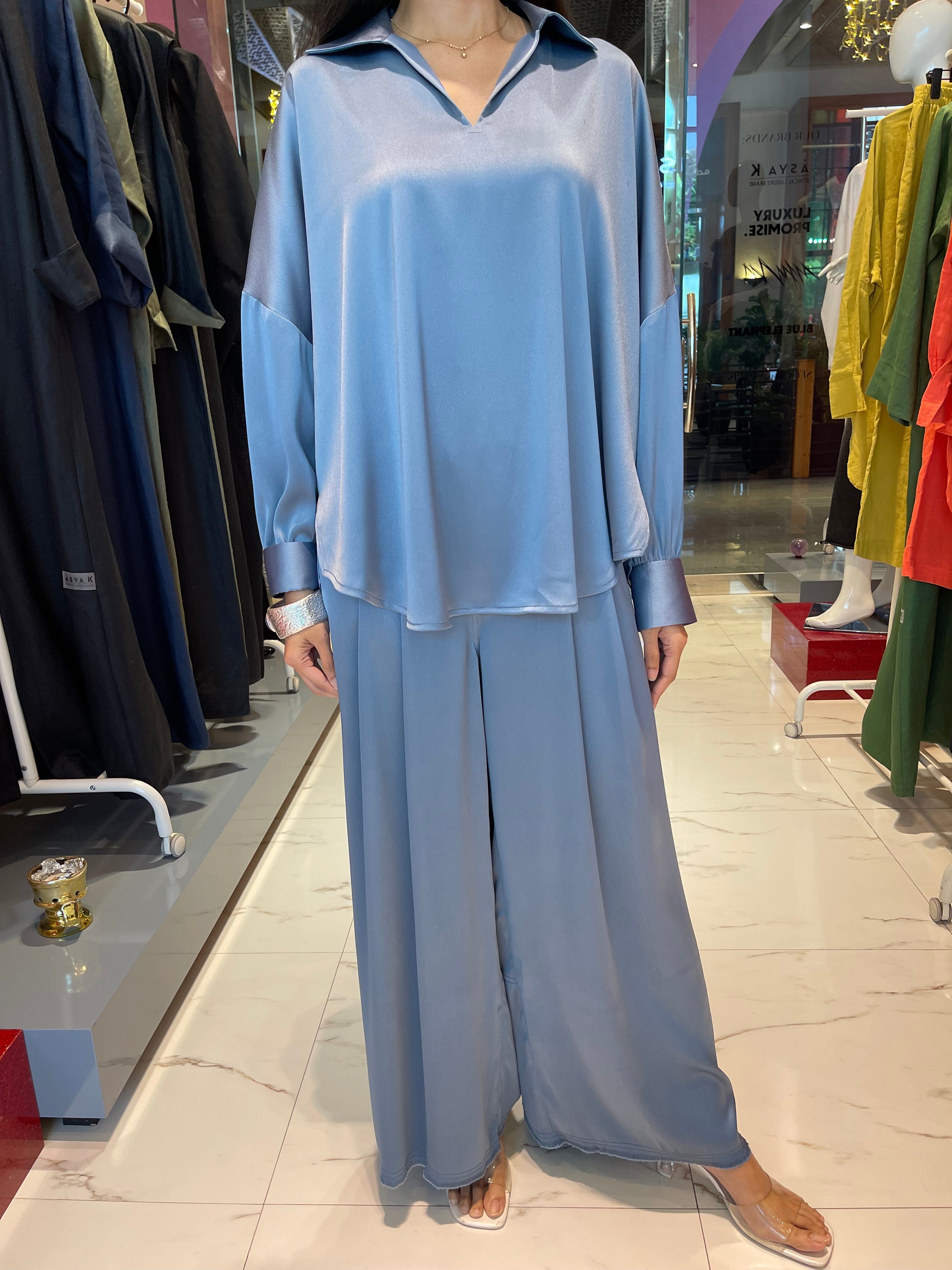 ASYA K. LOOSE FIT PJ SET  زوج ( PIQUE COLLECTION SHIRT & PANTS قميص وبنطلون) “JINA”