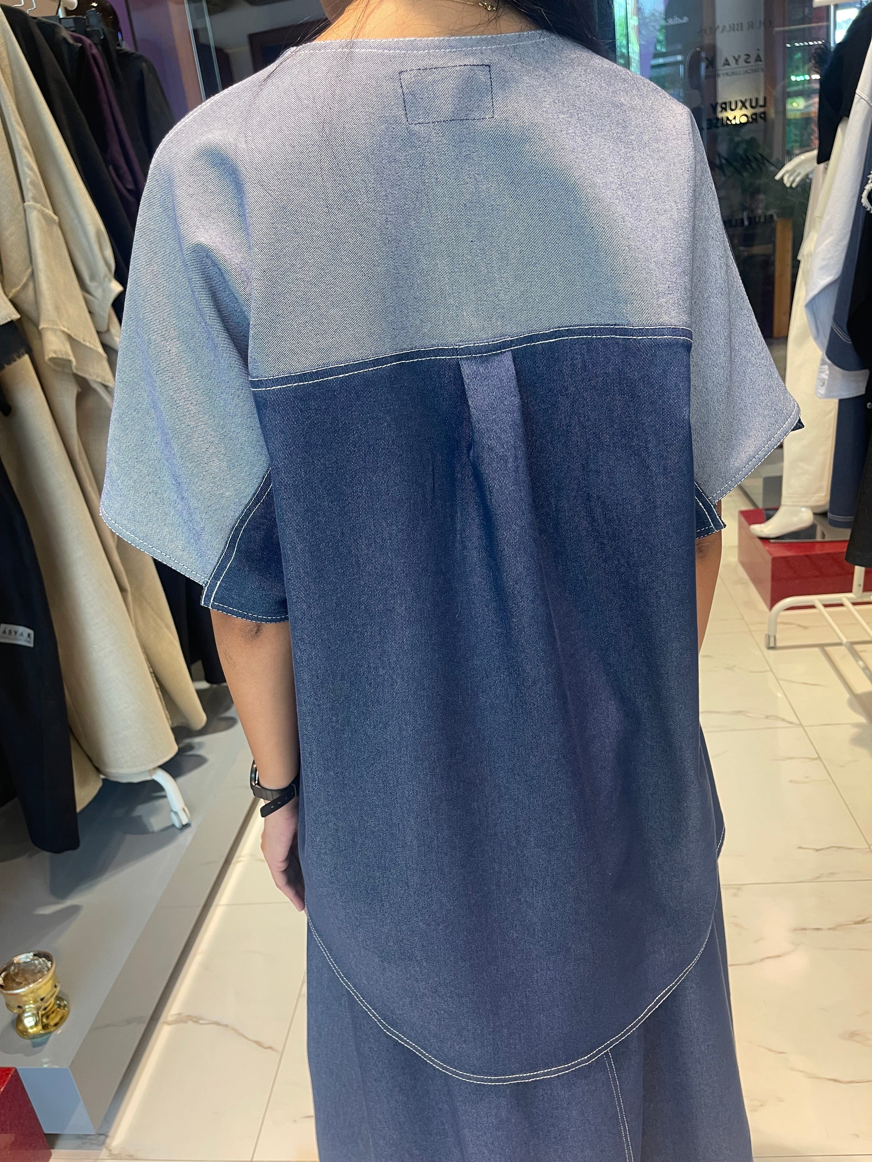 ASYA K. LOOSE FIT LINEN SHIRT (قميص) “OLGA” (DENIM COLLECTION)