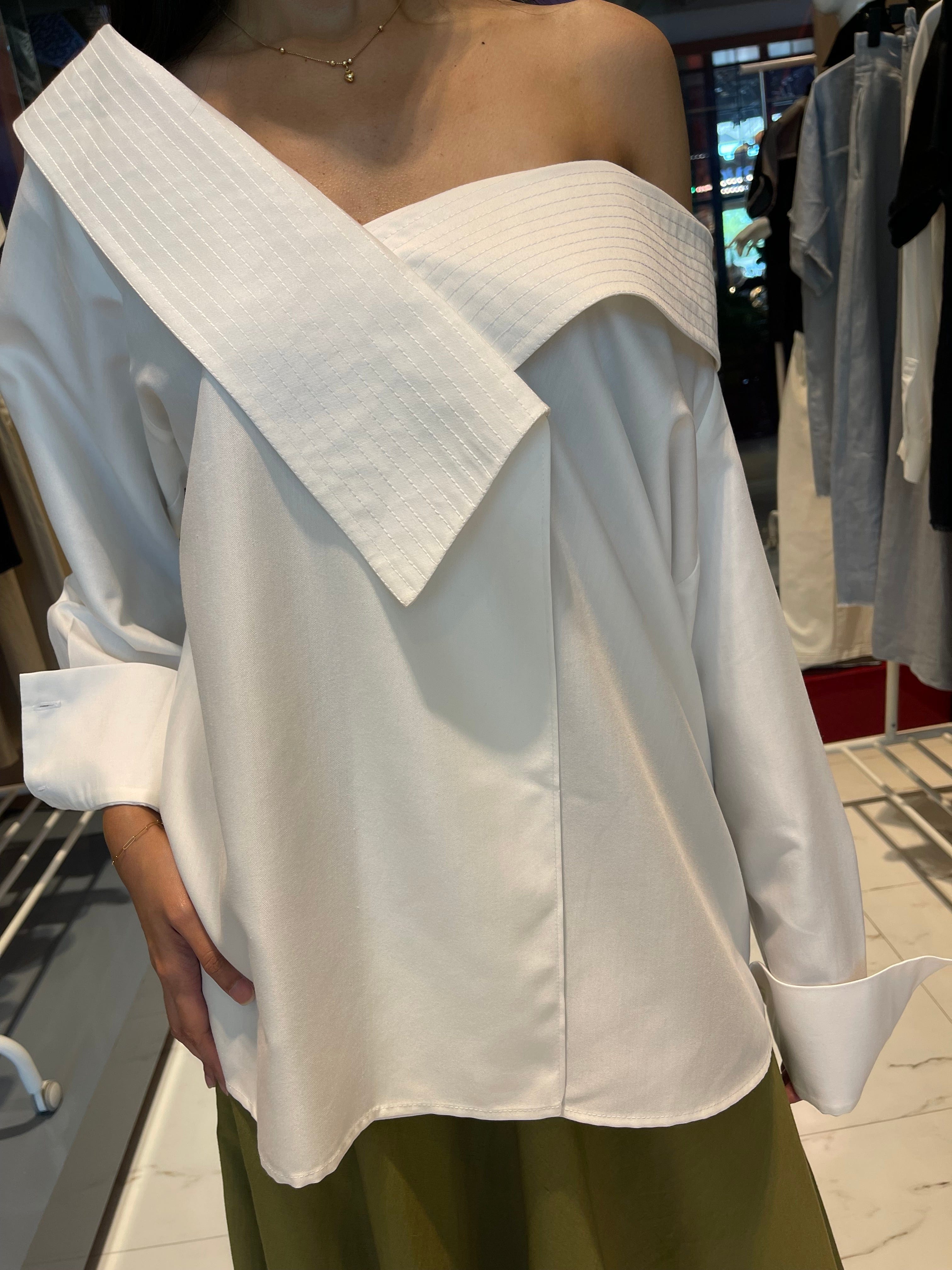 ASYA K. LOOSE FIT OFF SHOULDER SHIRT (قميص) “MELON”