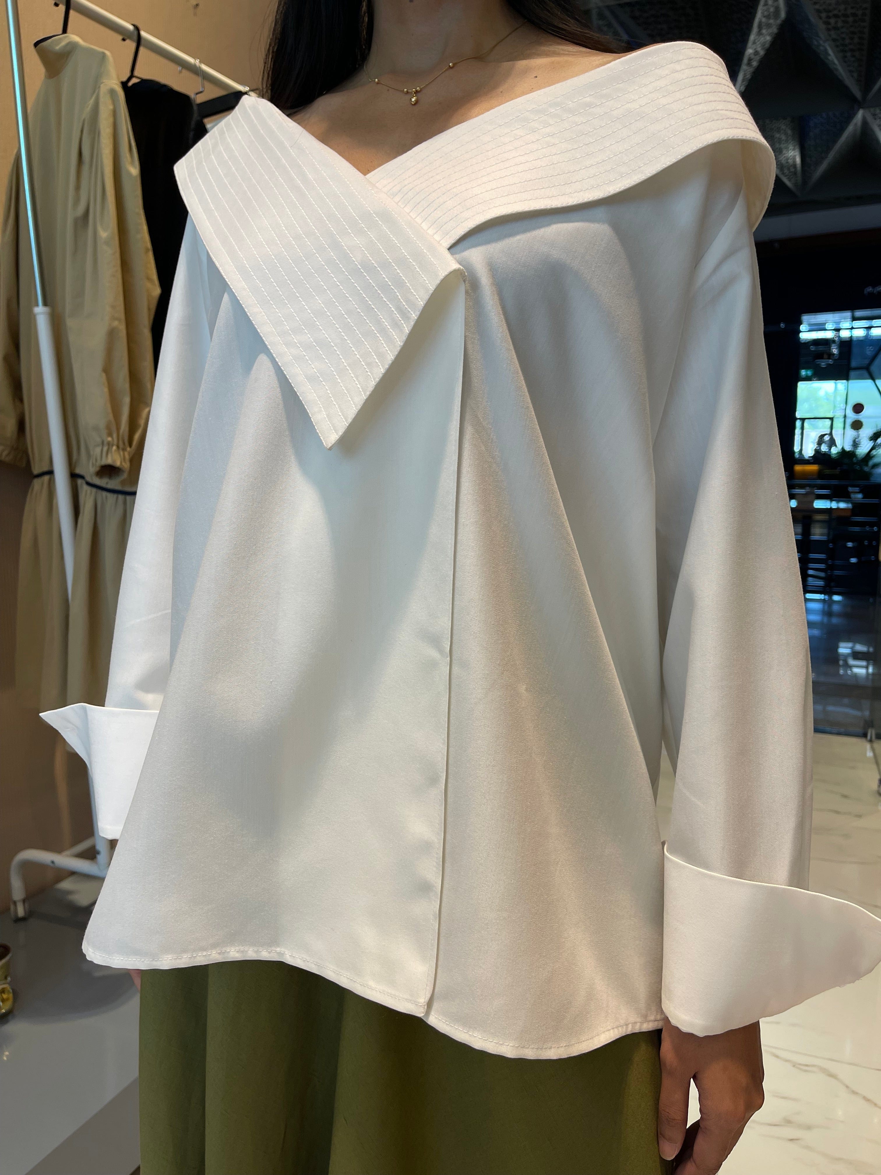 ASYA K. LOOSE FIT OFF SHOULDER SHIRT (قميص) “MELON”