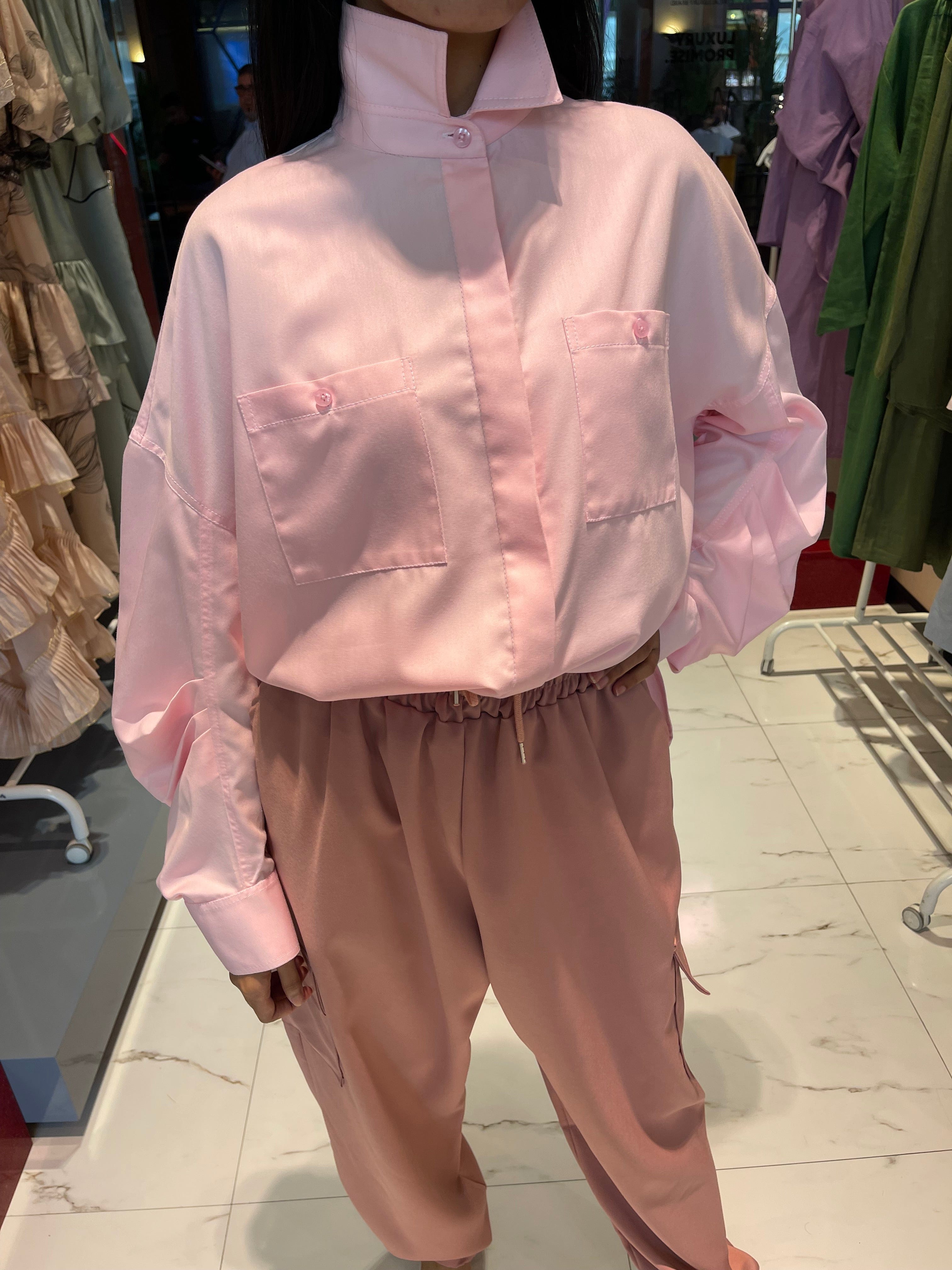 ASYA K. PLEATED SLEEVES LOOSE FIT SHIRT(قميص)“SARAH”