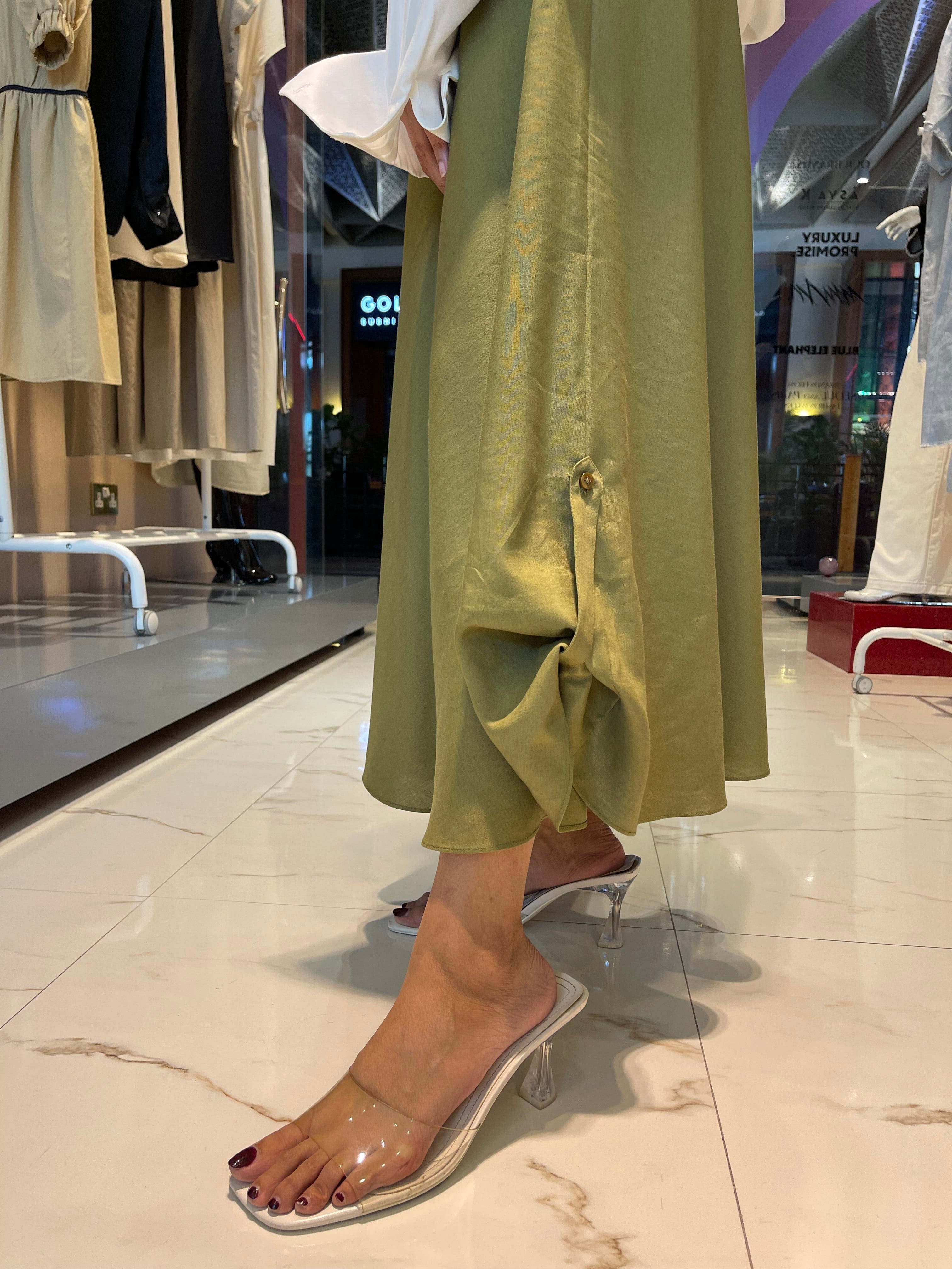 ASYA K. ELASTICATED WAIST SKIRT (التنورة) “PEAR”