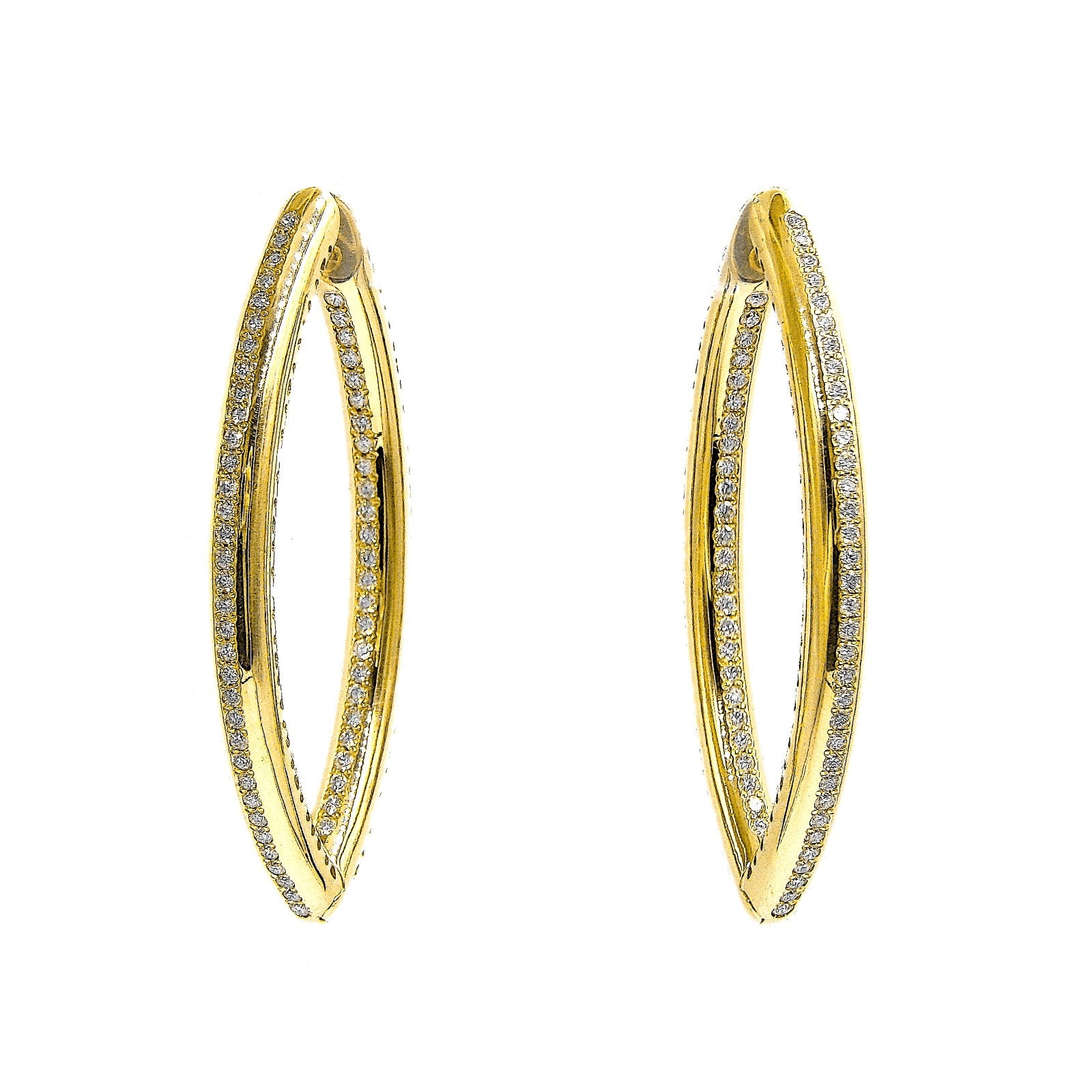 Crivelli 18K Gold Diamond Elongated Hoop Earrings ASC5371