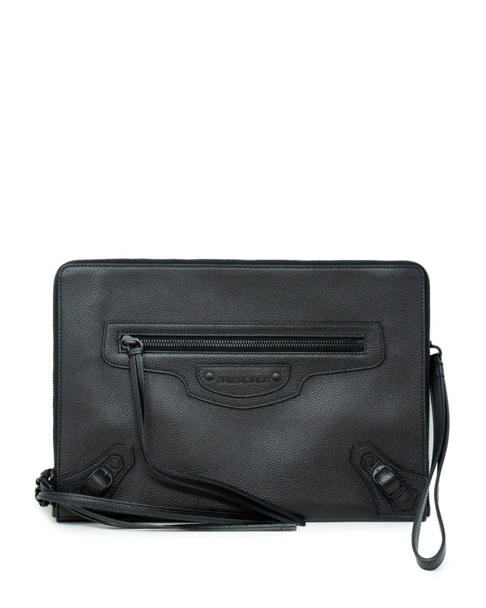 Balenciaga Black Leather City Clutch Bag - AGL1862