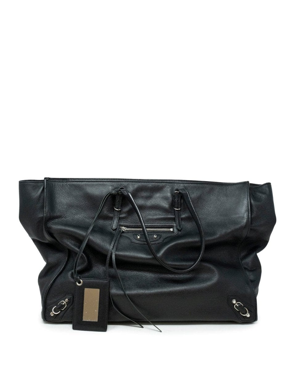 Balenciaga Black Leather Papier Tote Bag - AGL1861