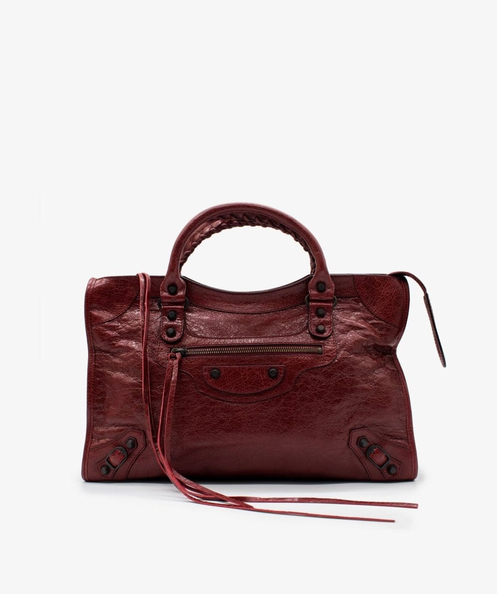 Balenciaga Burgundy Motorcross City Bag – RJL1134