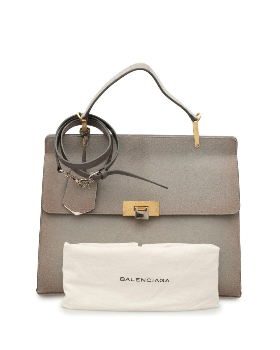 Balenciaga Balenciaga Grey Horse Hair Tote Bag - AGL1520