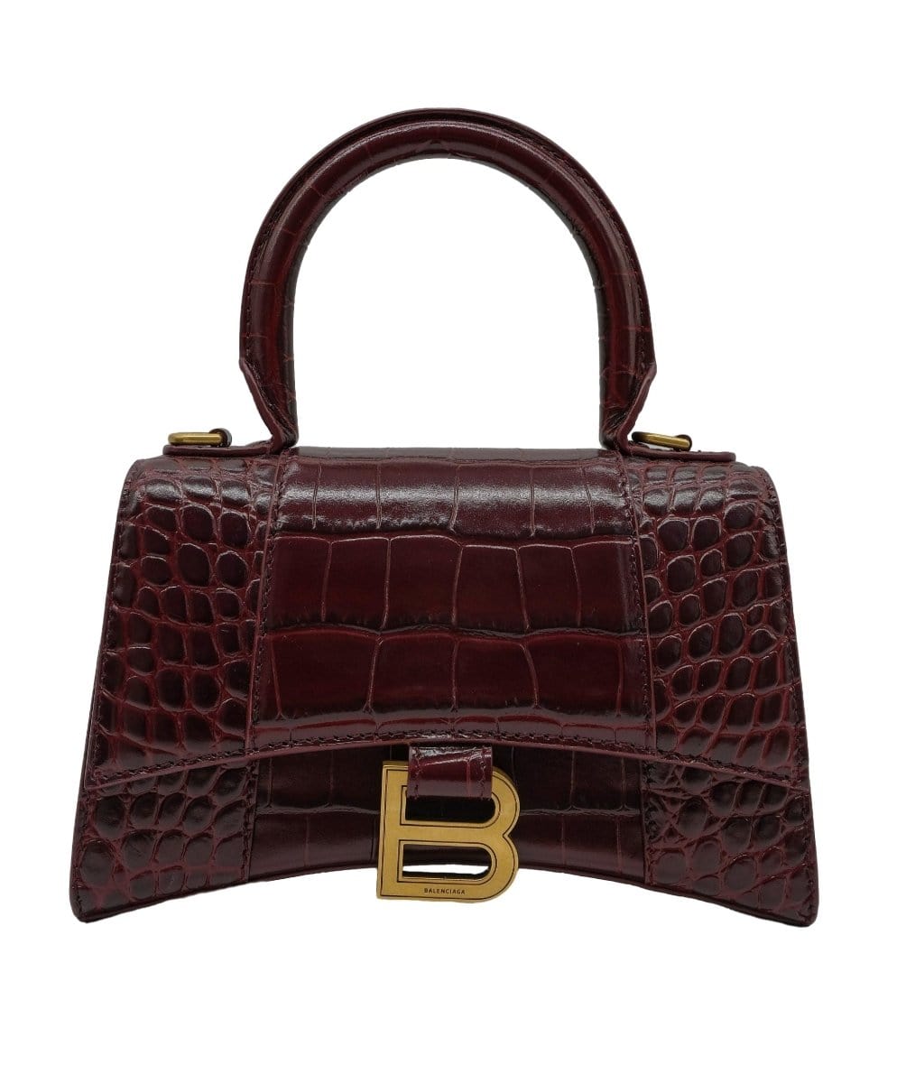 Balenciaga Balenciaga Hourglass Crocodile Embossed Handbag RJC2835