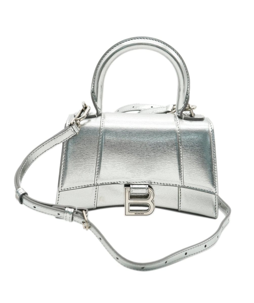 Balenciaga Balenciaga Metallic Silver Nano Hourglass Bag  ALC1095