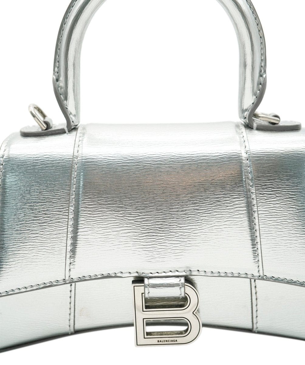 Balenciaga Balenciaga Metallic Silver Nano Hourglass Bag  ALC1095